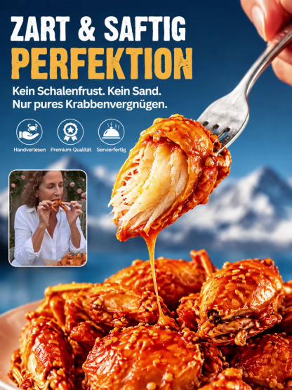 1+1 Gratis🎁 Norwegische Tiefsee‑Minikrabben | Premium Wildfang, Blutzuckerfreundlich | 80 Stück 🦀