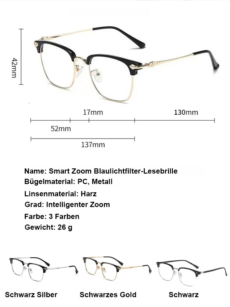 【Kein Sehtest erforderlich】Autozoom-Dioptrienbereich -7 bis +7