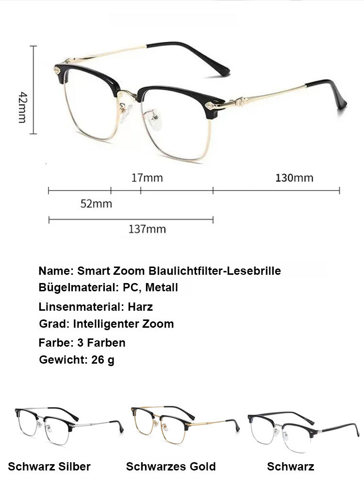 【Kein Sehtest erforderlich】Autozoom-Dioptrienbereich -7 bis +7