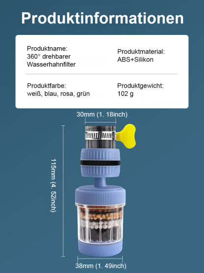 6-stufiger Wasserhahnfilter 🚿Entfernt 99% Bakterien, Chlor & Schwermetalle 🧪