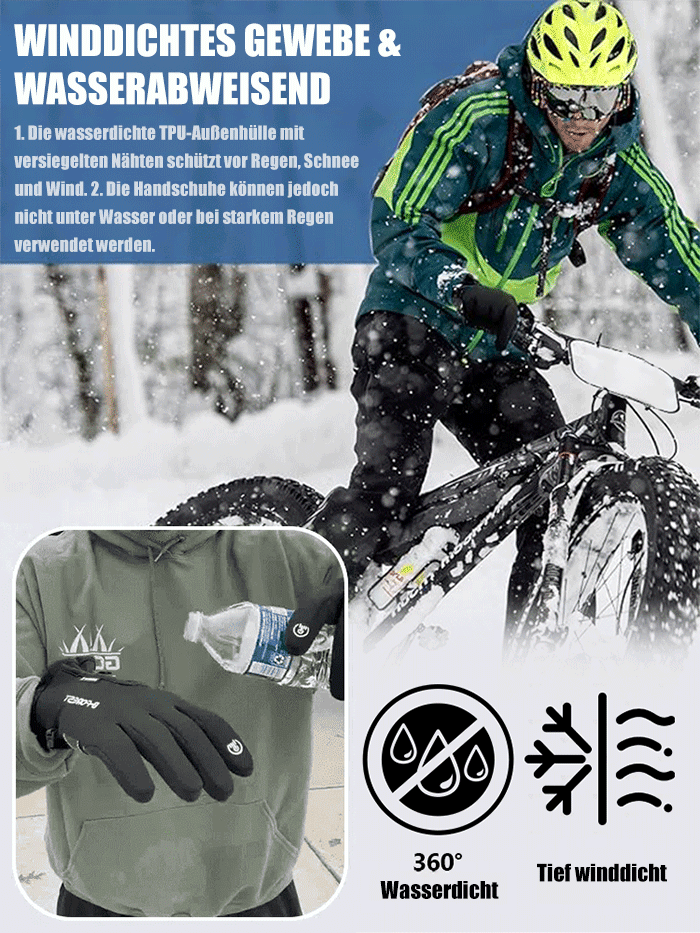 Bei -40 °C verwendbar] Windabweisende, wasserdichte Touchscreen-Handschuhe mit warmem Gefühl