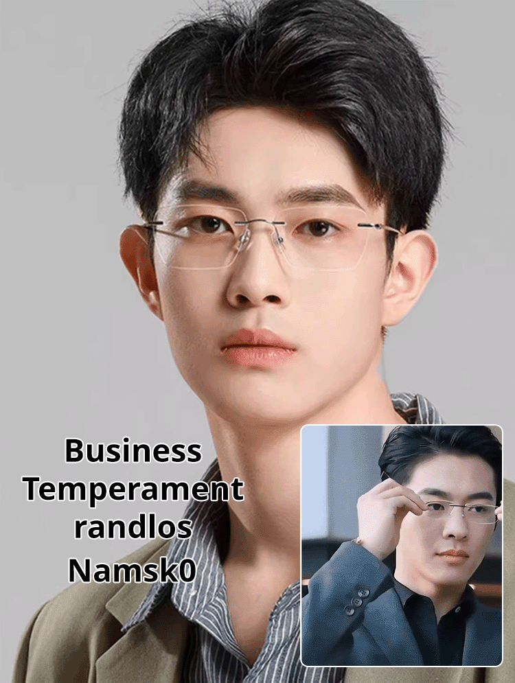 Photochrome, rahmenlose Gleitsichtbrille ohne Rand【Unisex】