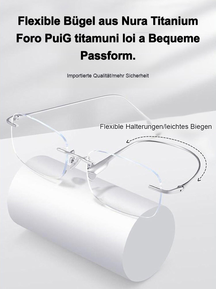 Photochrome, rahmenlose Gleitsichtbrille ohne Rand【Unisex】