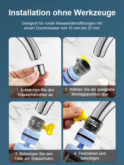 6-stufiger Wasserhahnfilter 🚿Entfernt 99% Bakterien, Chlor & Schwermetalle 🧪