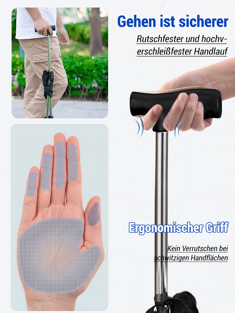 Outdoor klappbarer Gehstockstuhl, Gehstockhocker für Senioren