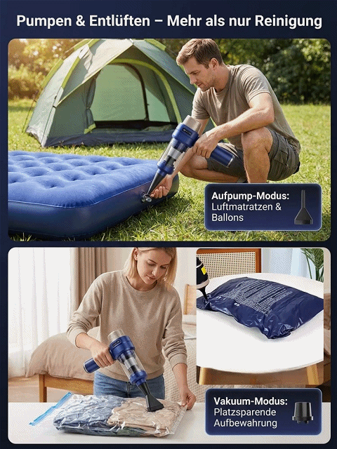 KI-gestützter intelligenter kabelloser Autostaubsauger