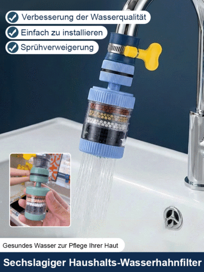 6-stufiger Wasserhahnfilter 🚿Entfernt 99% Bakterien, Chlor & Schwermetalle 🧪