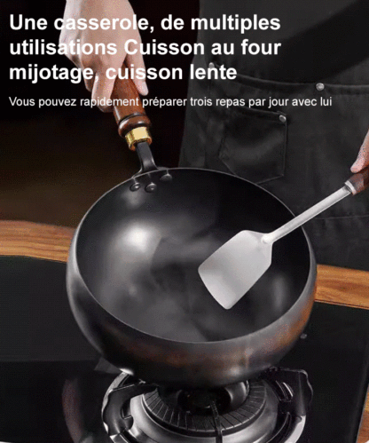 Poêle saine sans revêtement : poêle antiadhésive en fer pur.