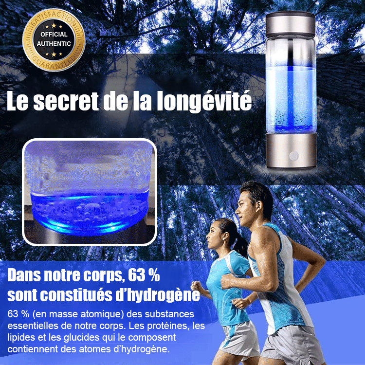 tasse d'eau riche en hydrogène