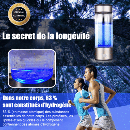 tasse d'eau riche en hydrogène