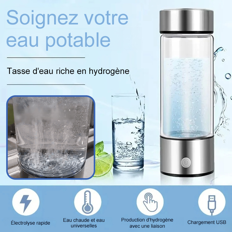 tasse d'eau riche en hydrogène