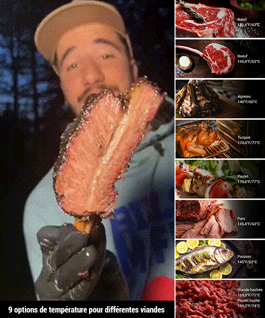 Thermomètre bluetooth pour viande grillée
