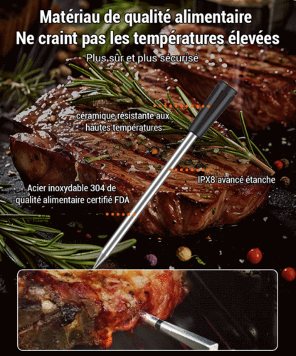Thermomètre bluetooth pour viande grillée