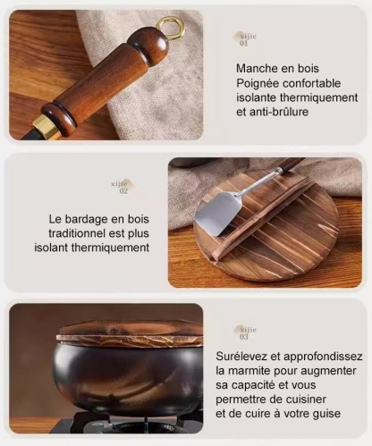 Poêle saine sans revêtement : poêle antiadhésive en fer pur.