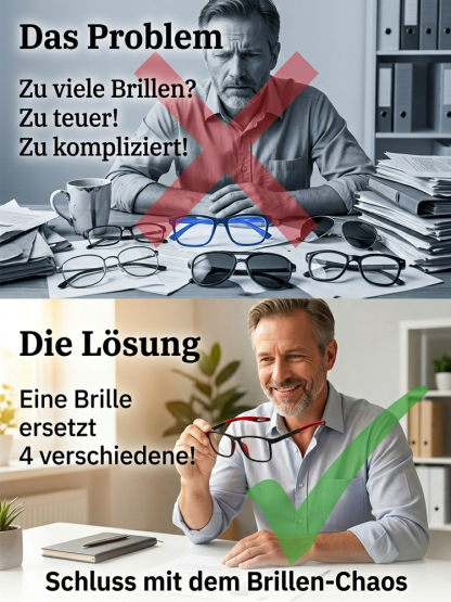  👓✨Multifokale, photochromatische, blaulichtblockierende, HD Silikon-Sport-Lesebrille