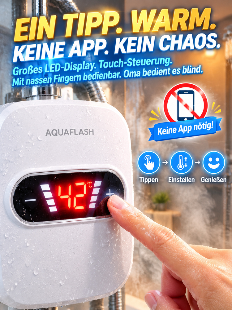 🔥 Sofort-Durchlauferhitzer | Keine Installation, Kein Speicher