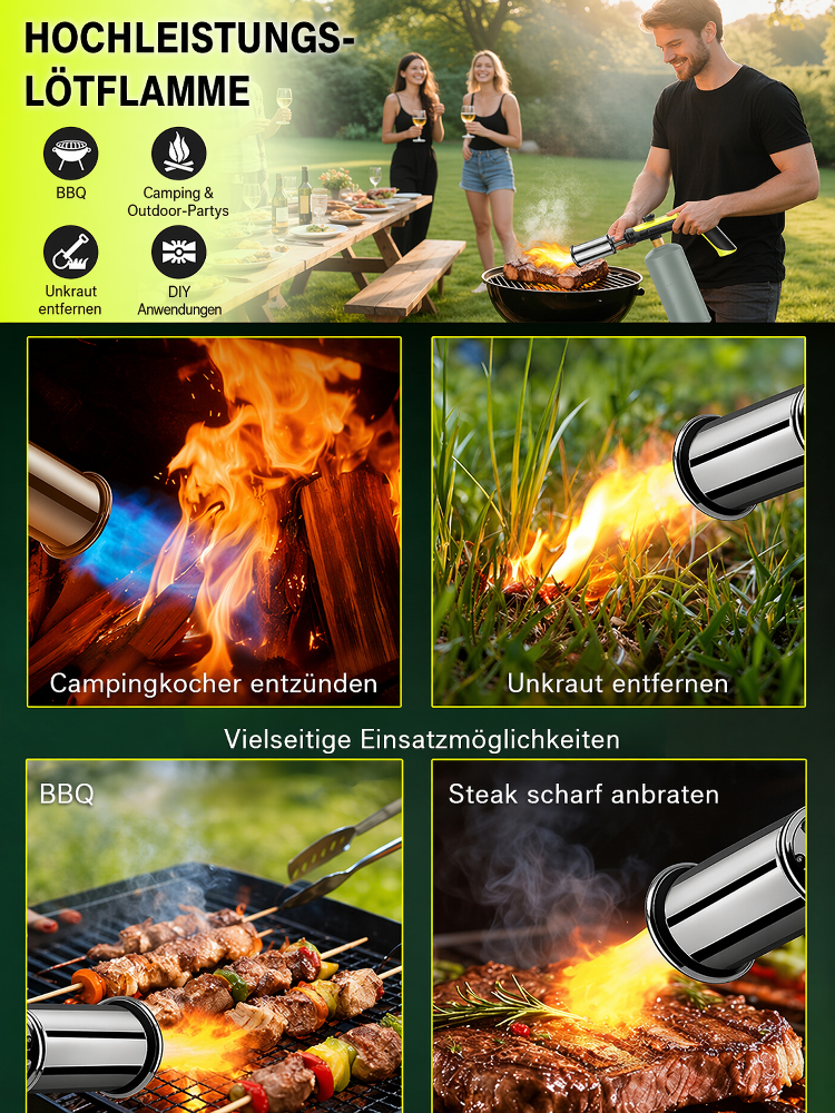 【12.000W Power & 1760°C Hitze】Industrie-Flammenwerfer