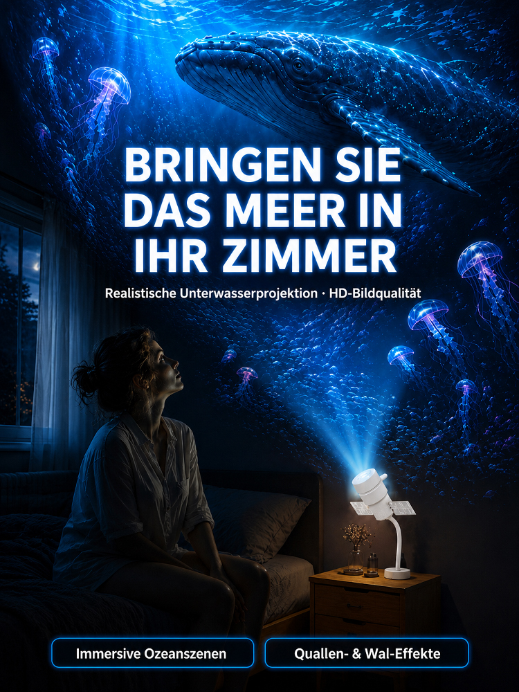 Ozean- & Galaxie-Projektor: Ihr privates Aquarium & Planetarium für Zimmer und Auto – in nur 1 Sekunde!