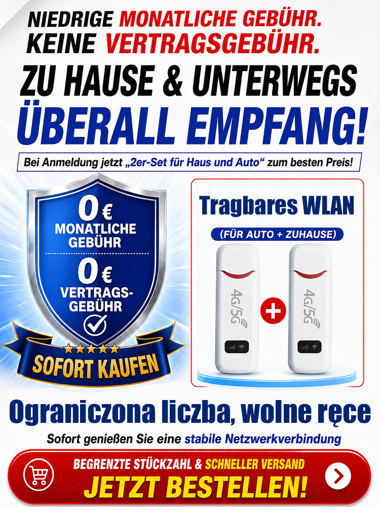 📡 Tragbares 5G-WLAN | Dauerhaft kostenloses Internet | Satellitentechnologie nach Militärstandard | Keine SIM-Karte erforderlich | Unterstützt 10 Geräte 📶✨