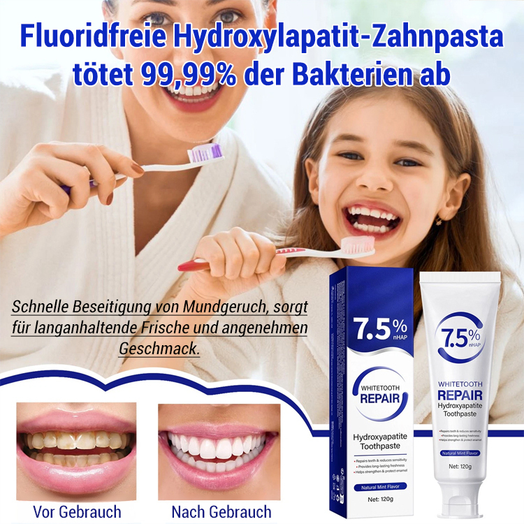 【Reines natürliches organisches Material】Hydroxylapatit-Zahnpasta