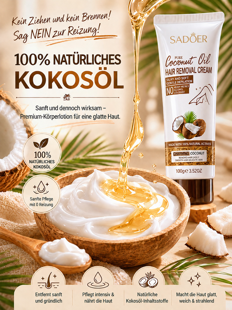 [Schmerzfreie Haarentfernung] Pflanzenextrakt-Kokosöl-Enthaarungscreme