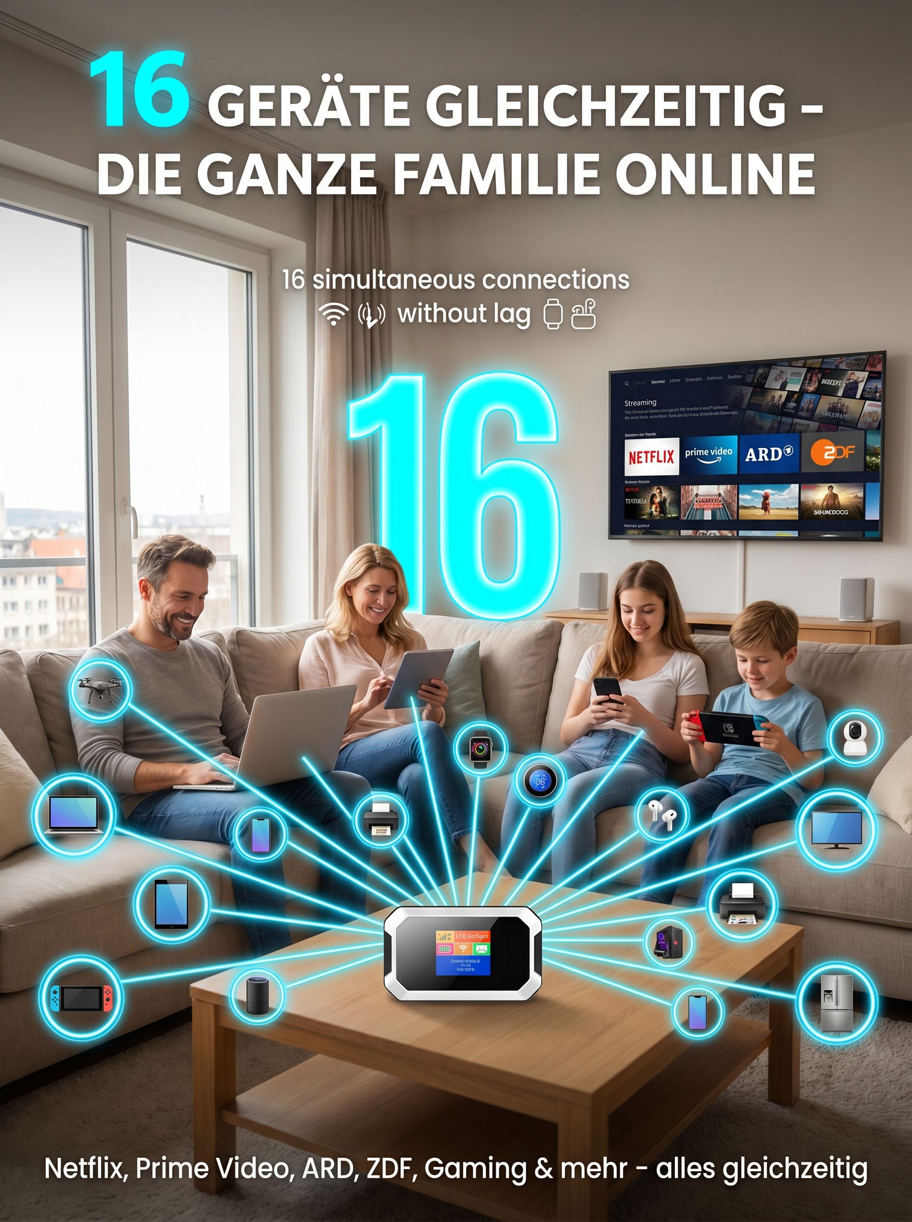 Tragbares WLAN🍔 Für den Preis einer einzigen Mahlzeit genießt du ab sofort ein unbegrenztes 5G-Netzwerk, das dich keinen Cent mehr kostet! 📶