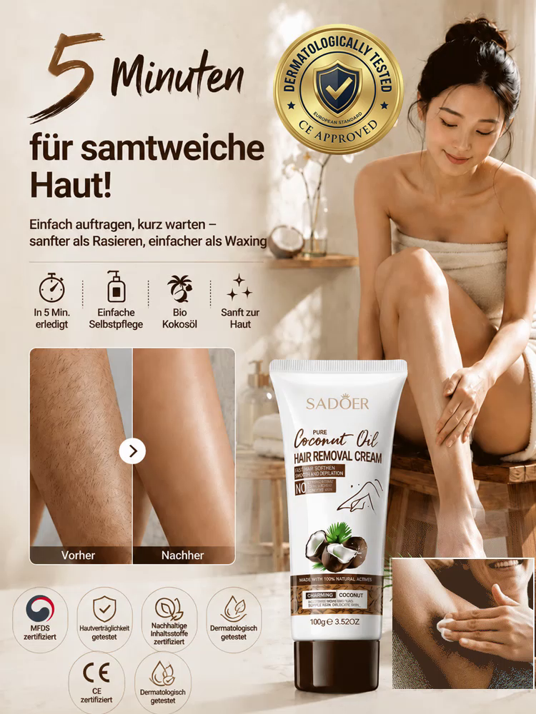 [Schmerzfreie Haarentfernung] Pflanzenextrakt-Kokosöl-Enthaarungscreme