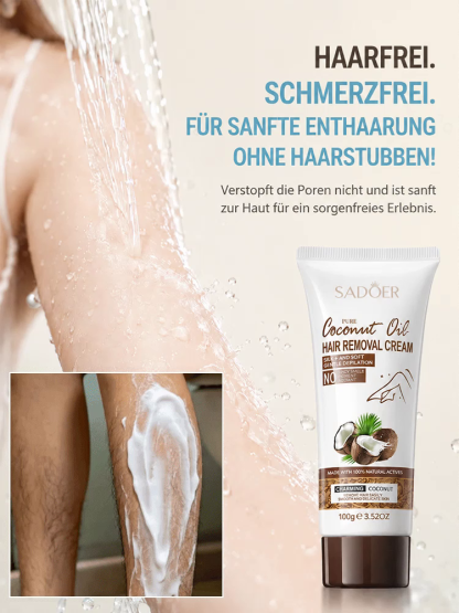 [Schmerzfreie Haarentfernung] Pflanzenextrakt-Kokosöl-Enthaarungscreme