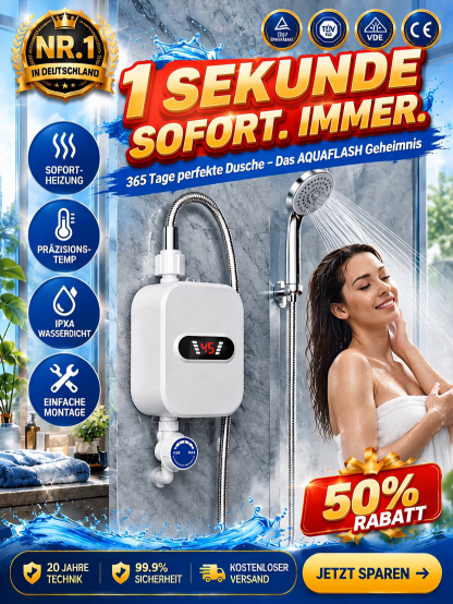 🔥 Sofort-Durchlauferhitzer | Keine Installation, Kein Speicher