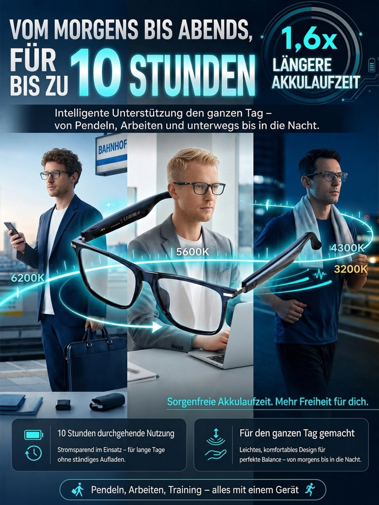 Intelligente Zoom-Brille mit Farbwechsel: Echtzeit-KI-Übersetzung, AR-Navigation & 4K-Kamera aus Kohlefaser