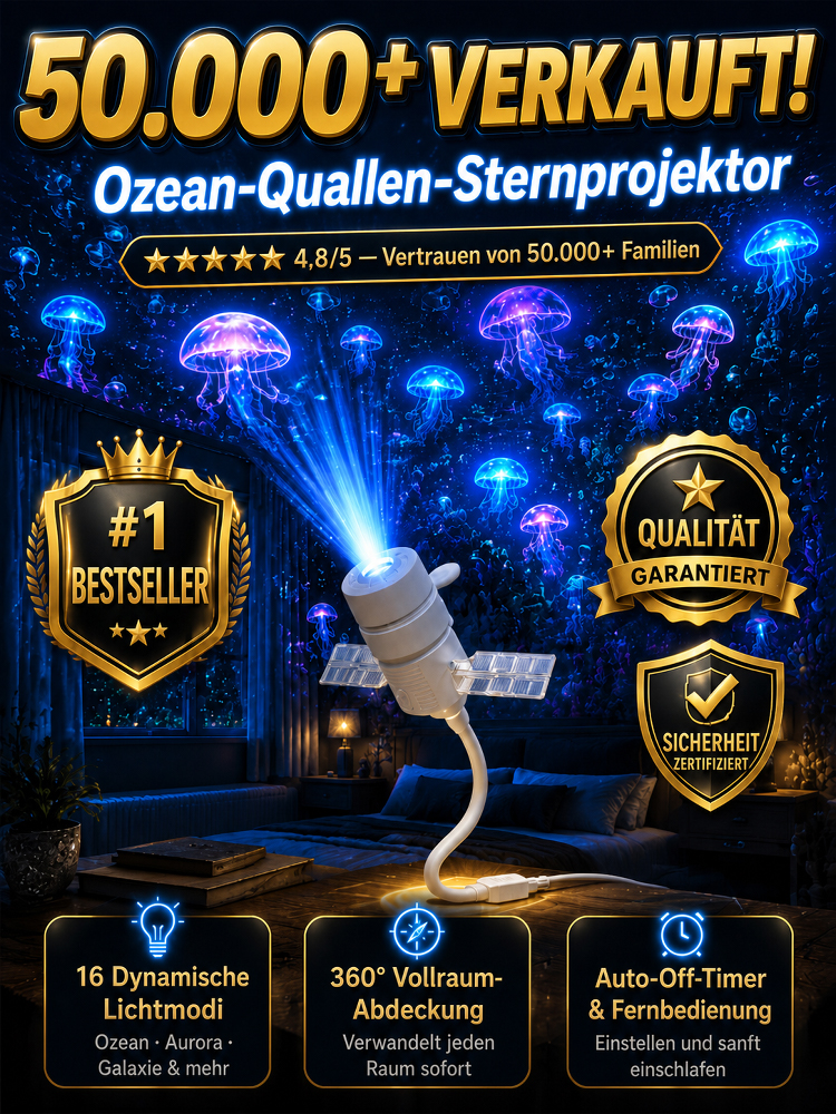 Ozean- & Galaxie-Projektor: Ihr privates Aquarium & Planetarium für Zimmer und Auto – in nur 1 Sekunde!