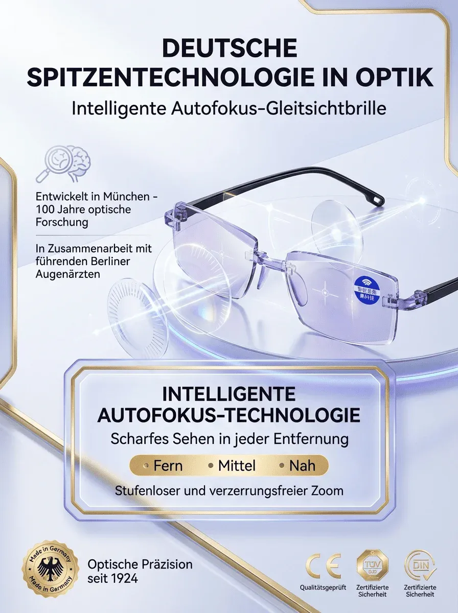 【Nie mehr Brillen wechseln】Jenaer Optik - Intelligente selbsttönende Lesebrille。