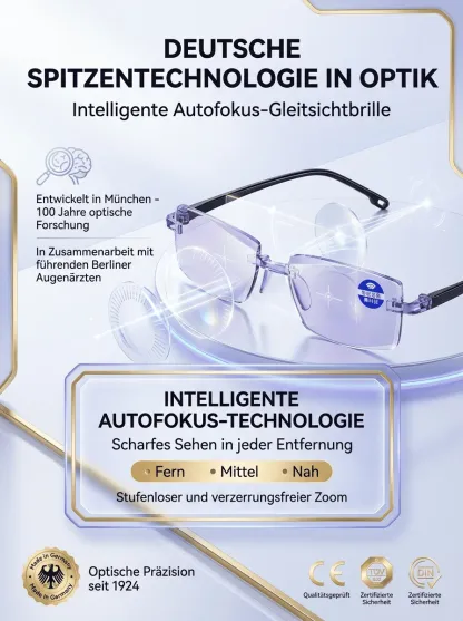 【Nie mehr Brillen wechseln】Jenaer Optik - Intelligente selbsttönende Lesebrille。
