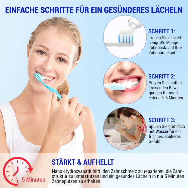 【Reines natürliches organisches Material】Hydroxylapatit-Zahnpasta