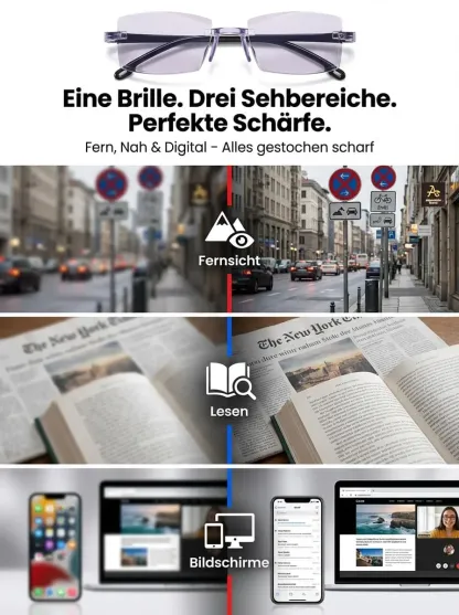 【Nie mehr Brillen wechseln】Jenaer Optik - Intelligente selbsttönende Lesebrille。