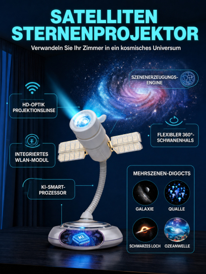 Ozean- & Galaxie-Projektor: Ihr privates Aquarium & Planetarium für Zimmer und Auto – in nur 1 Sekunde!