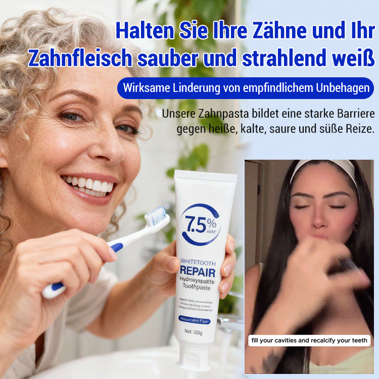 【Reines natürliches organisches Material】Hydroxylapatit-Zahnpasta