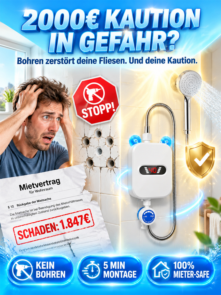 🔥 Sofort-Durchlauferhitzer | Keine Installation, Kein Speicher
