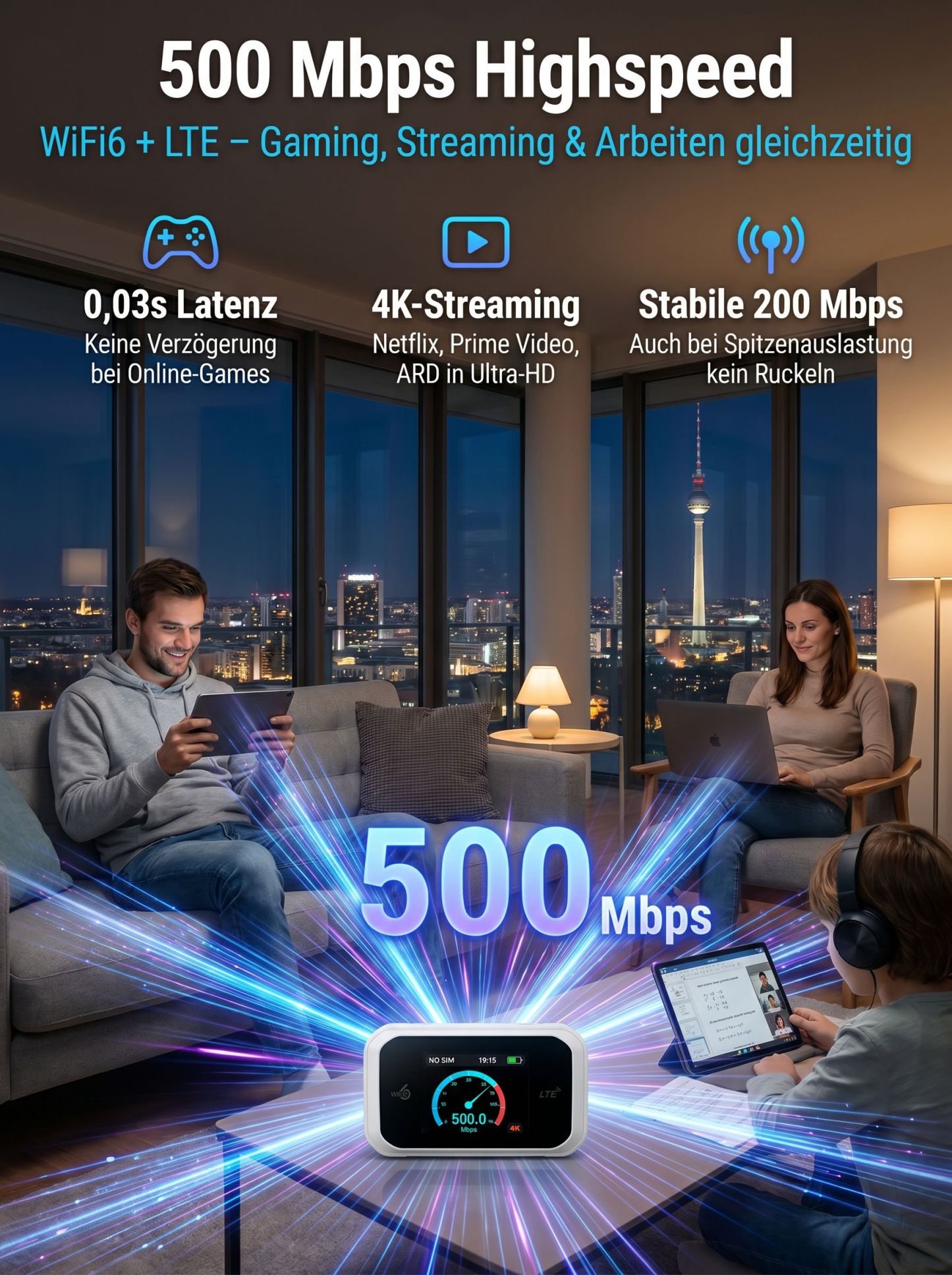 Tragbares WLAN🍔 Für den Preis einer einzigen Mahlzeit genießt du ab sofort ein unbegrenztes 5G-Netzwerk, das dich keinen Cent mehr kostet! 📶