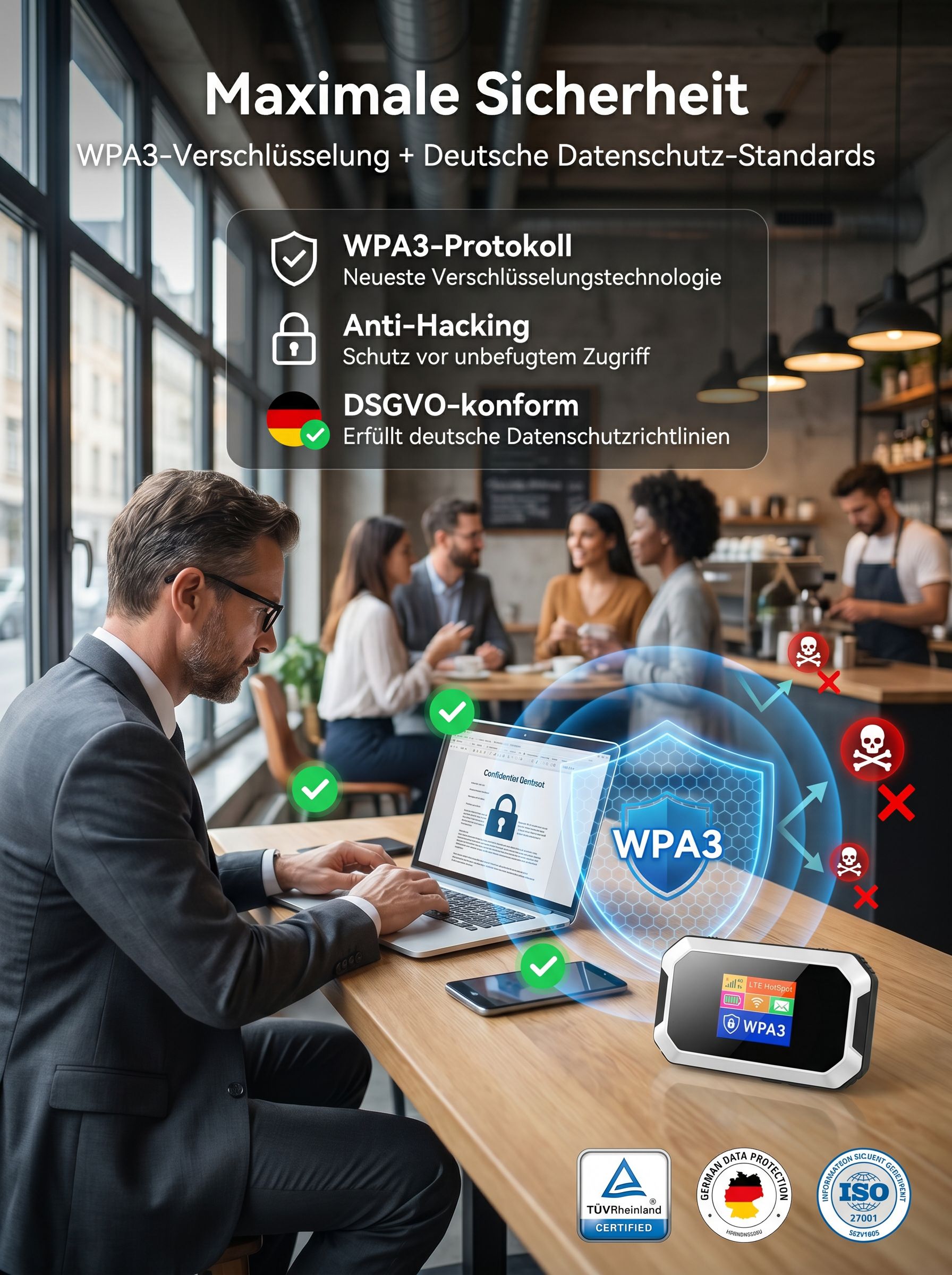 Tragbares WLAN🍔 Für den Preis einer einzigen Mahlzeit genießt du ab sofort ein unbegrenztes 5G-Netzwerk, das dich keinen Cent mehr kostet! 📶