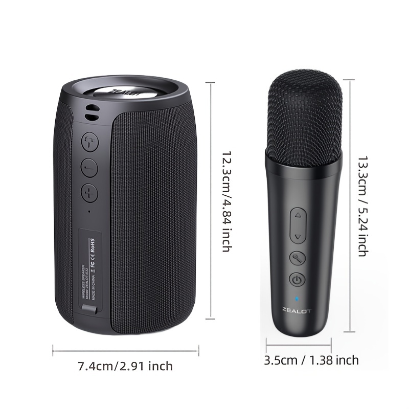 Wireless speaker with dual karaoke microphones and 360° multi-directional sound