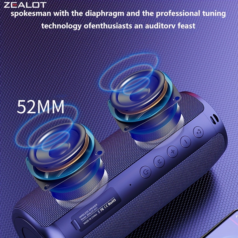 Portable wireless dual pairing speaker with powerful bass