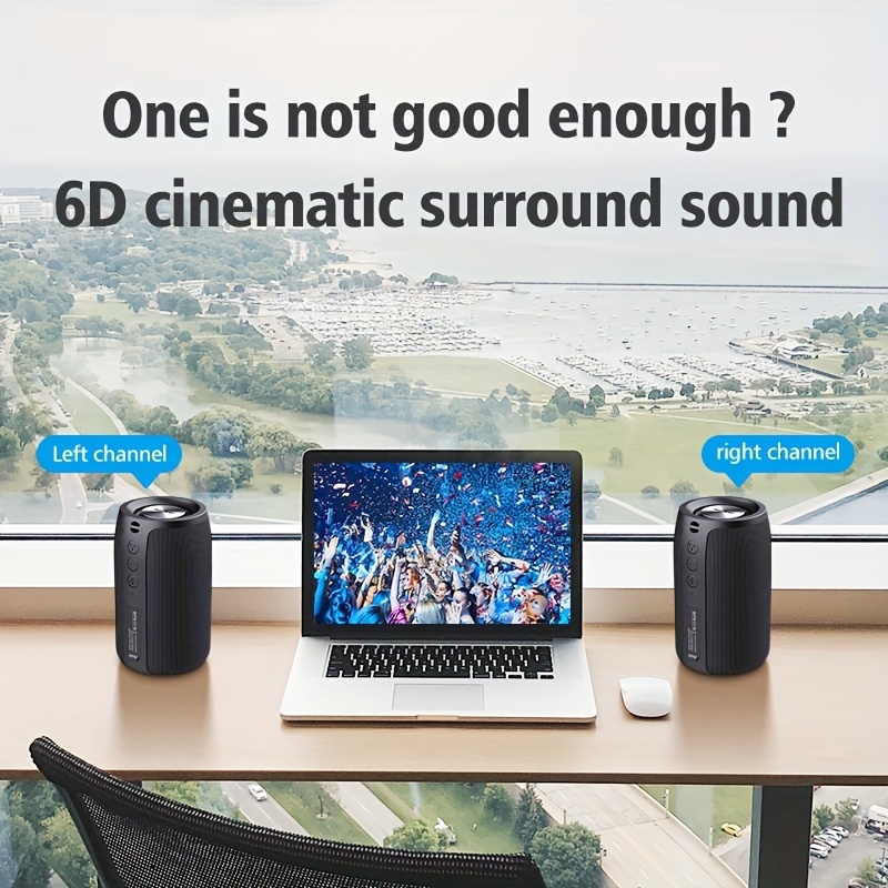 Wireless speaker with dual karaoke microphones and 360° multi-directional sound