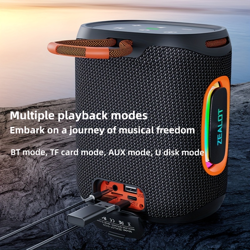 Portable Wireless Speaker with RGB Lighting TWS Hands-free Calling
