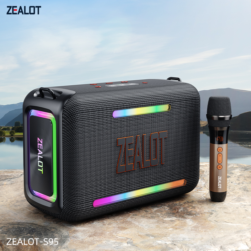 S95M 120W Portable Bluetooth Speaker, Bass Party Boombox lPX6 Waterproof LargeSpeaker, With 1-2 Micrephene