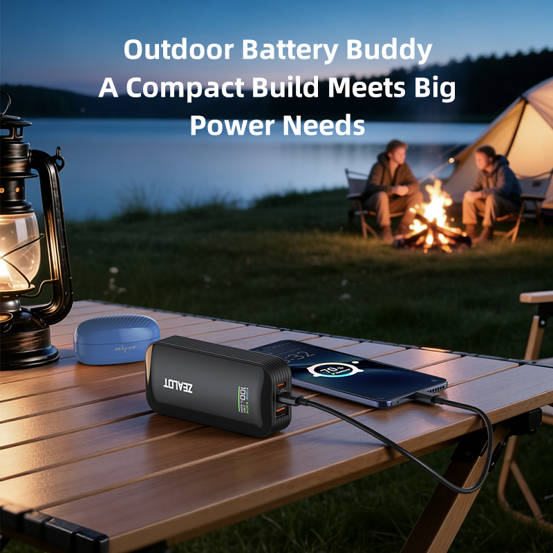 Outdoor portable ultra-fast power bank with charging cable