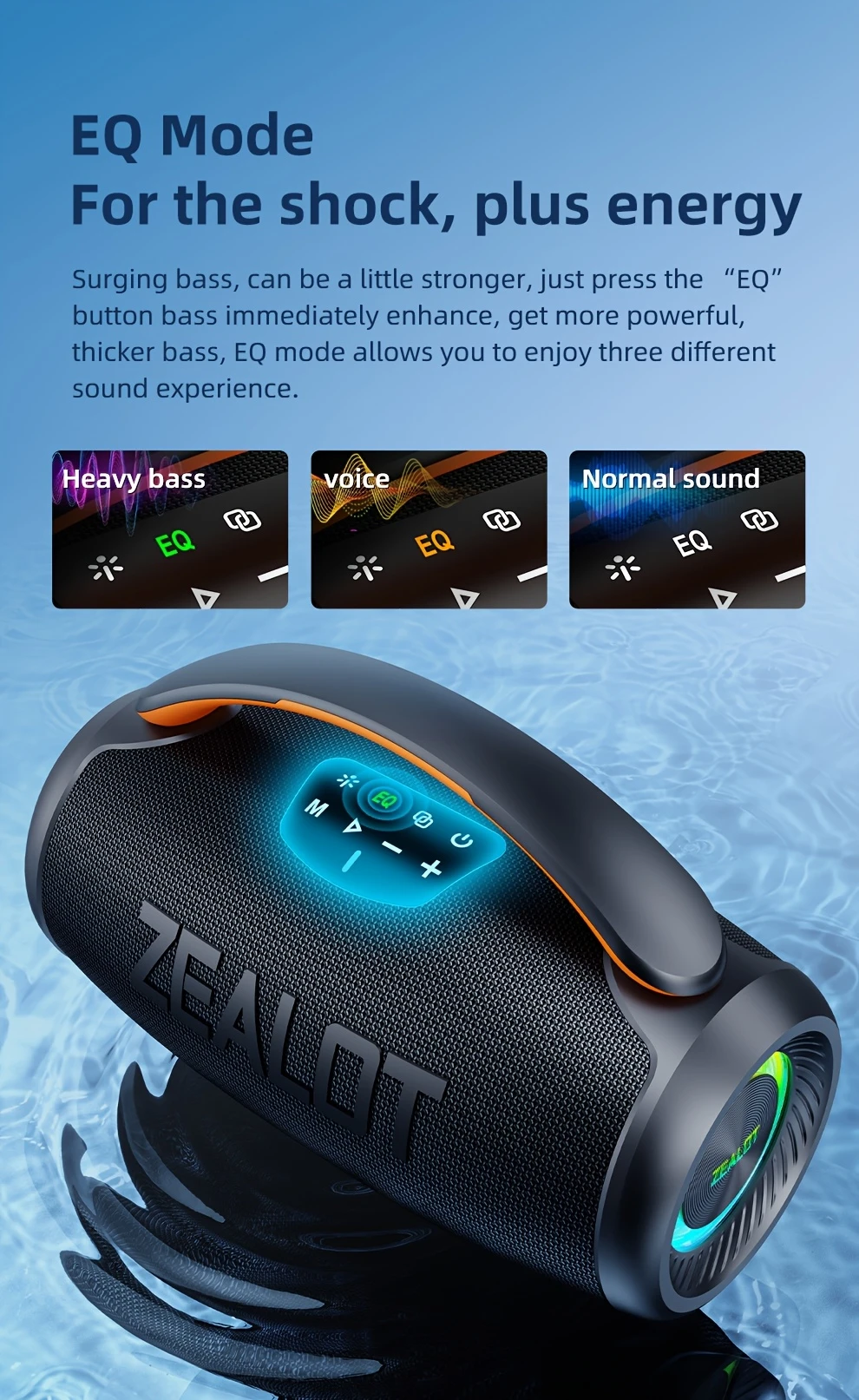   p11 50w wireless portable speaker with dual bass speakers ipx5 long   rgb lighting   of playtime   audio supports phone tablet tv connection sd card usb aux compatible hands free calling ideal for indoor party stage use   system modern speaker design durable build quality wireless speaker details 4