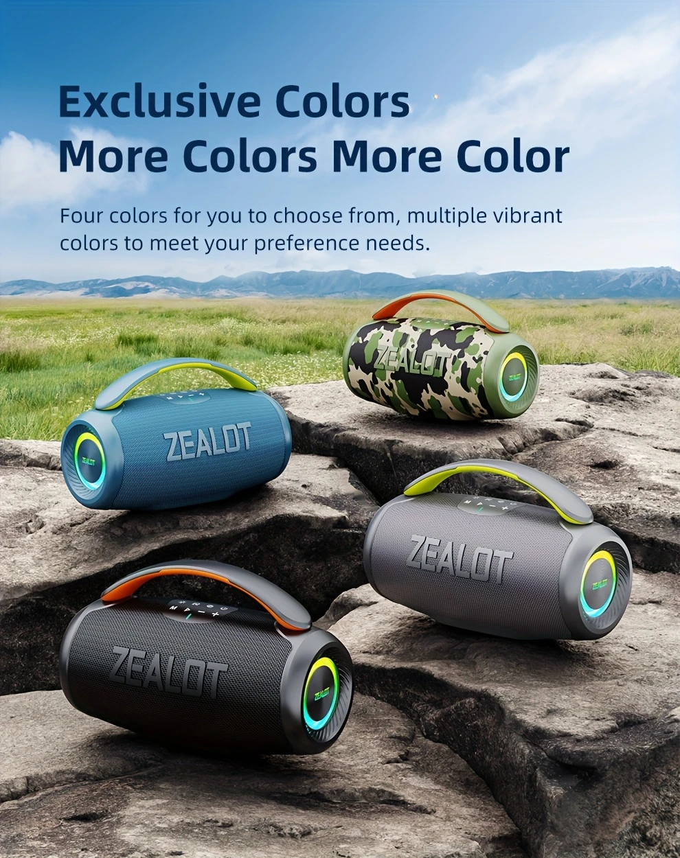   p11 50w wireless portable speaker with dual bass speakers ipx5 long   rgb lighting   of playtime   audio supports phone tablet tv connection sd card usb aux compatible hands free calling ideal for indoor party stage use   system modern speaker design durable build quality wireless speaker details 7