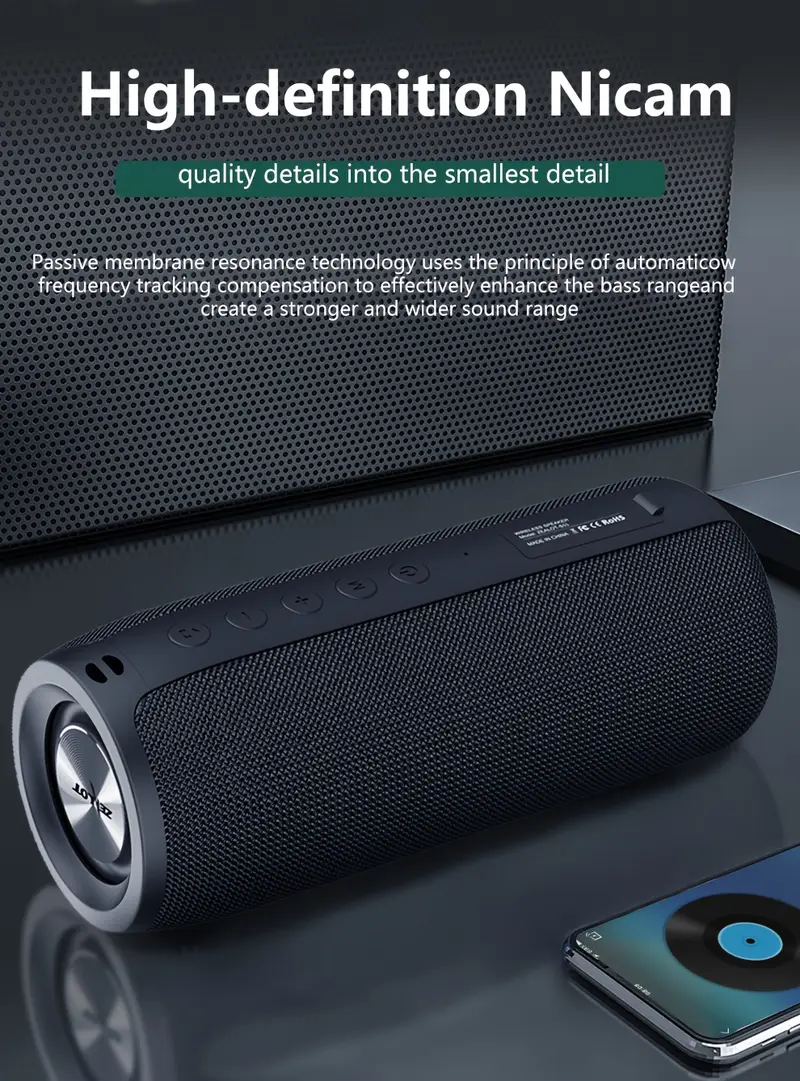   s51 10w portable wireless speaker with dual pairing 10h playtime   bass 1800mah battery usb c charging aux cable   for phone tablet tv details 3