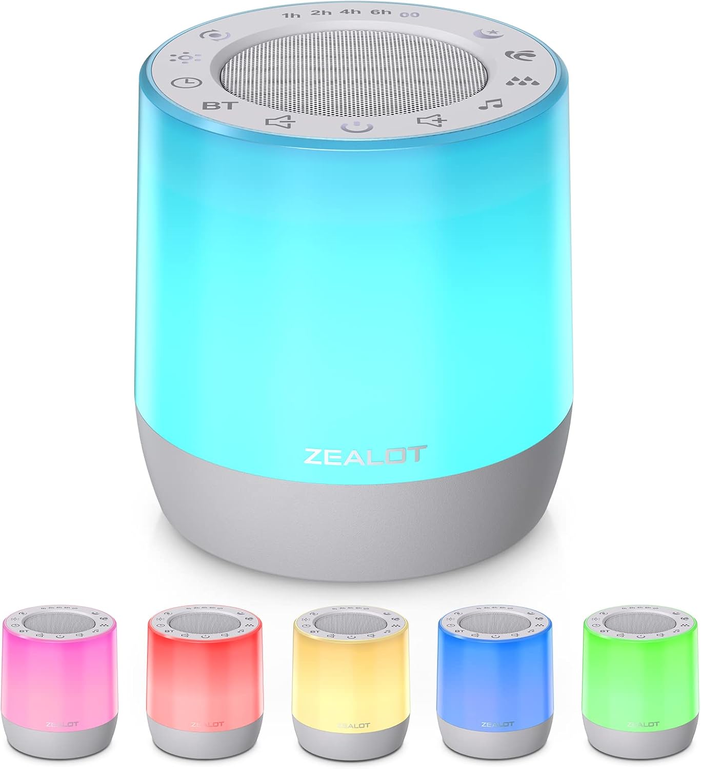 Sleep Sound Machine with 20 Soothing Sounds, 6-Color Night Light, 4 Ad